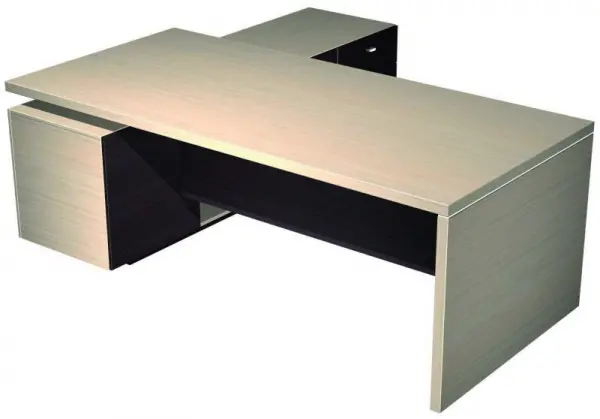 Стол руководителя с лотком экраном и с опорной тумбой правой 139. Фото 1