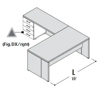 Стол с приставкой под тумбу, левый 155037. Фото 1