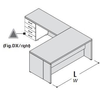 Стол с приставкой под тумбу, левый