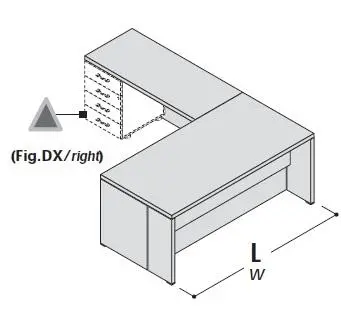 Стол с приставкой под тумбу, левый 155040. Фото 1