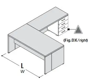 Стол с приставкой под тумбу, правый 155034. Фото 1