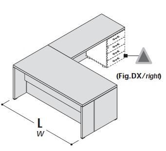 Стол с приставкой под тумбу, правый