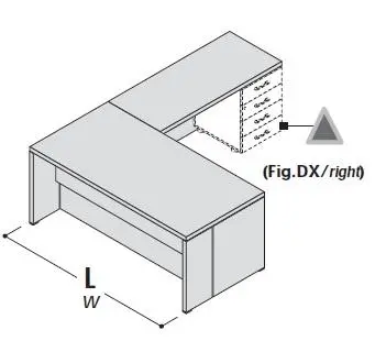 Стол с приставкой под тумбу, правый 155039. Фото 1