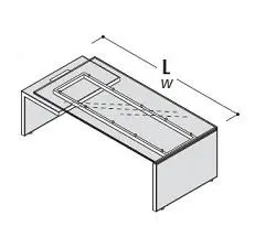 Стол, стеклянная столешница, левый 118979. Фото 1