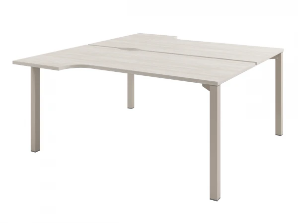 Стол-тандем эргономичный на 2 рабочих места на металлокаркасе D-62. Фото 1