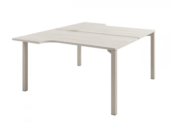 Стол-тандем эргономичный на 2 рабочих места на металлокаркасе D-61. Фото 1