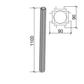Стойка угловая, соединение под углом 90 градусов двух модулей ВС.С-1.5. Фото 1