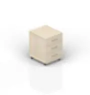 Тумба мобильная (3 ящика, усиленные колёсные опоры, ручки - хром) EMP3S. Фото 1