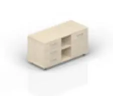 Тумба мобильная сервисная (3 секции, усиленные колёсные опоры, ручки - хром) EMU1253S. Фото 1