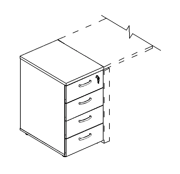 Тумба приставная 4-х ящичная с замком A4 9220 БП. Фото 1