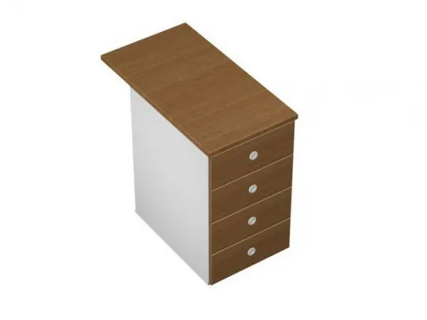 Тумба приставная 4-ящичная с крышкой и замком КВ 202. Фото 1