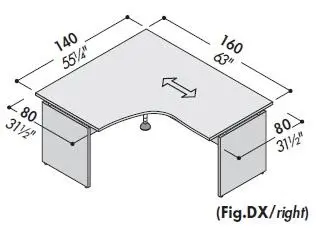 Угловой стол правый 106377. Фото 1