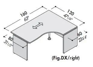 Угловой стол правый 106139. Фото 1